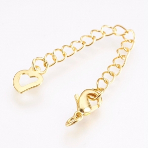 DQ extension chain heart gold 3mm, per piece
